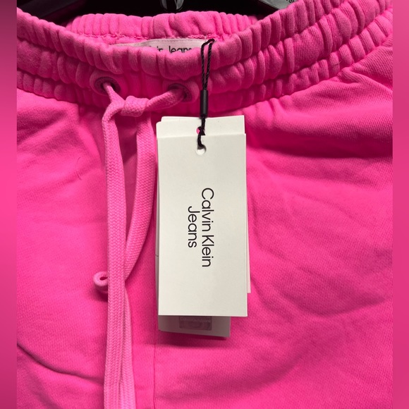 NWT Calvin Klein Jeans Women’s Acid Wash Jogger Pants Neon Pink- Size XS - Picture 9 of 12
